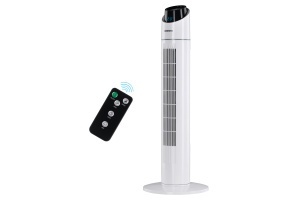 Вентилятор ARDESTO колонний, 90см, 50Вт, пульт ДК, дисплей, чорно-білий фото