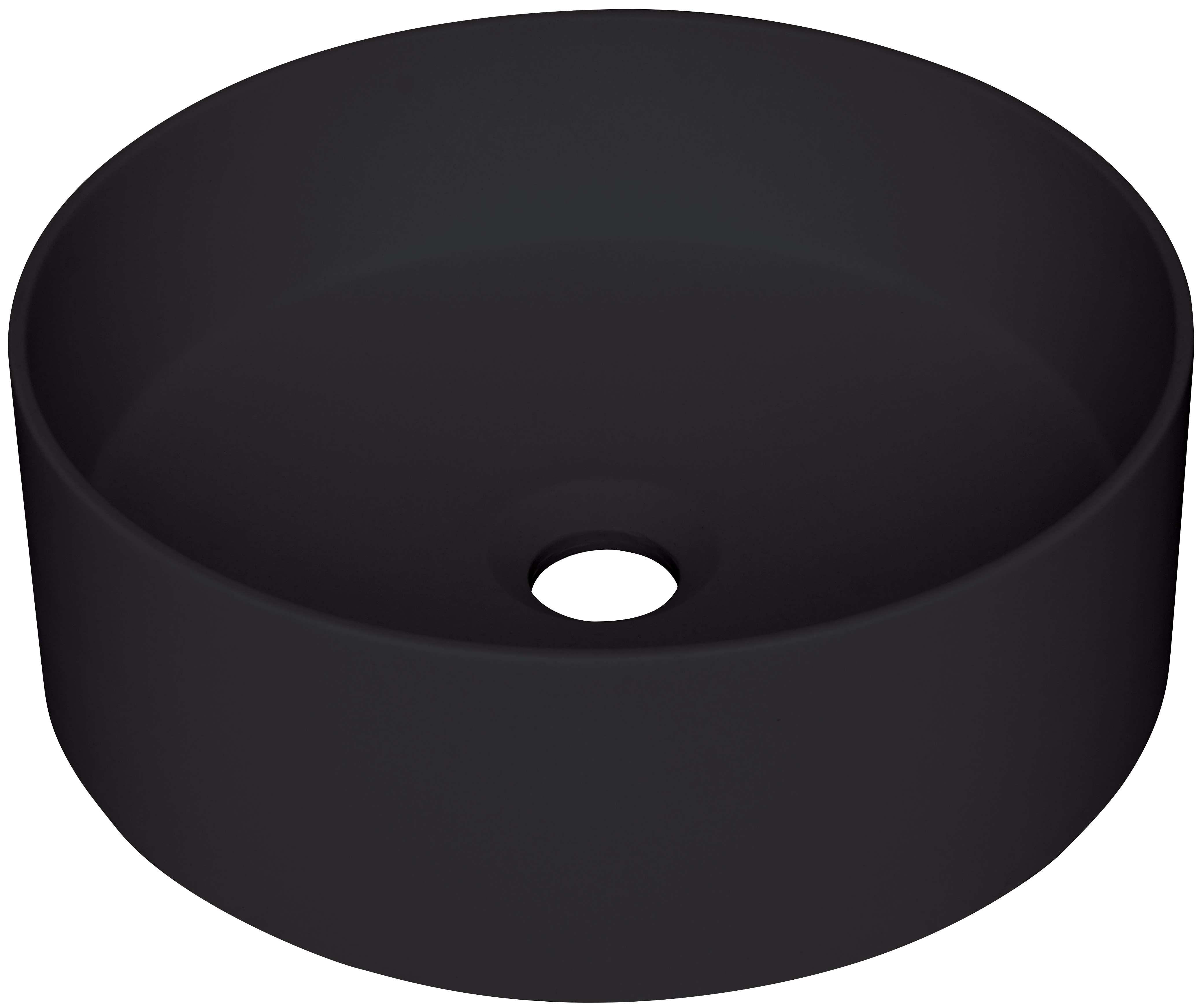 Раковина Deante Silia, граніт, кругла, без крила, диаметр 360х105мм, чаша - 1, накладна, чорний матовий фото
