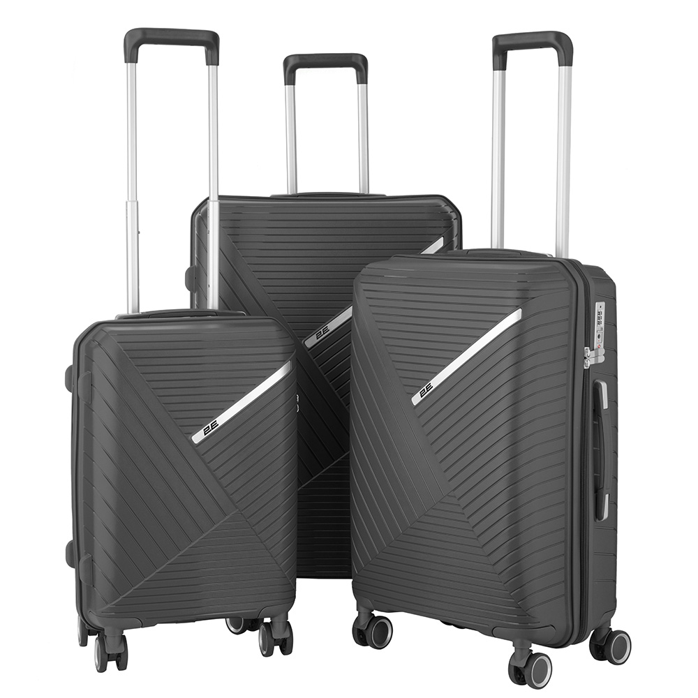 Набір пластикових валіз 2E, SIGMA,(L+M+S), 4 колеса, графіт фото
