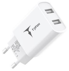 мережева зарядка T-PHOX TC-224 Pocket Dual USB (Білий) фото