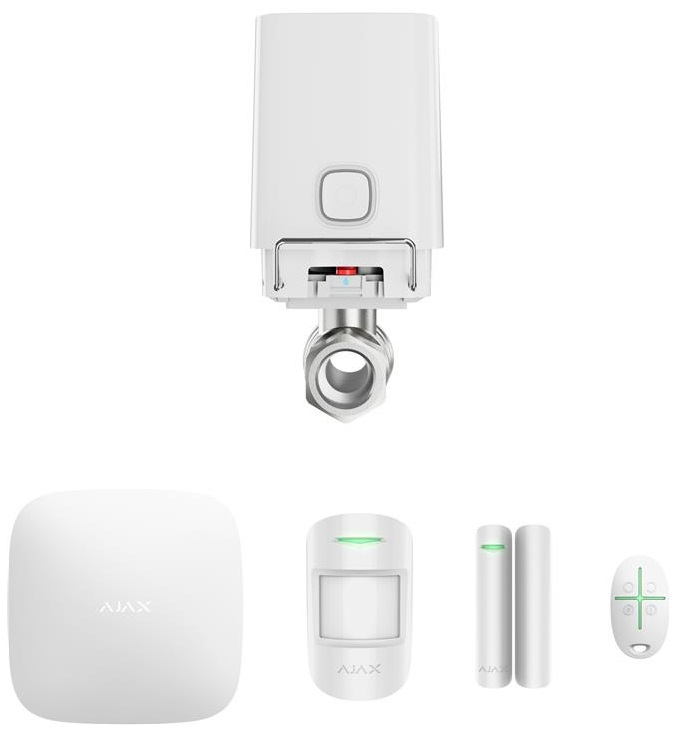 Комплект охоронної сигналізації Ajax StarterKit 2 + Розумний кульовий кран Ajax WaterStop 3/4", білий фото