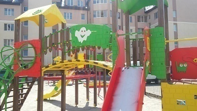 Дитячий ігровий комплекс Замок Т903 NEW (червоно-зелено-жовтий) Інтер Атлетика (Україна) фото