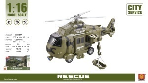 Іграшка DIY TOYS Гелікоптер Рятувальний інерційний зі світл. та муз. еф. 1:16 (CJ-1122740) фото